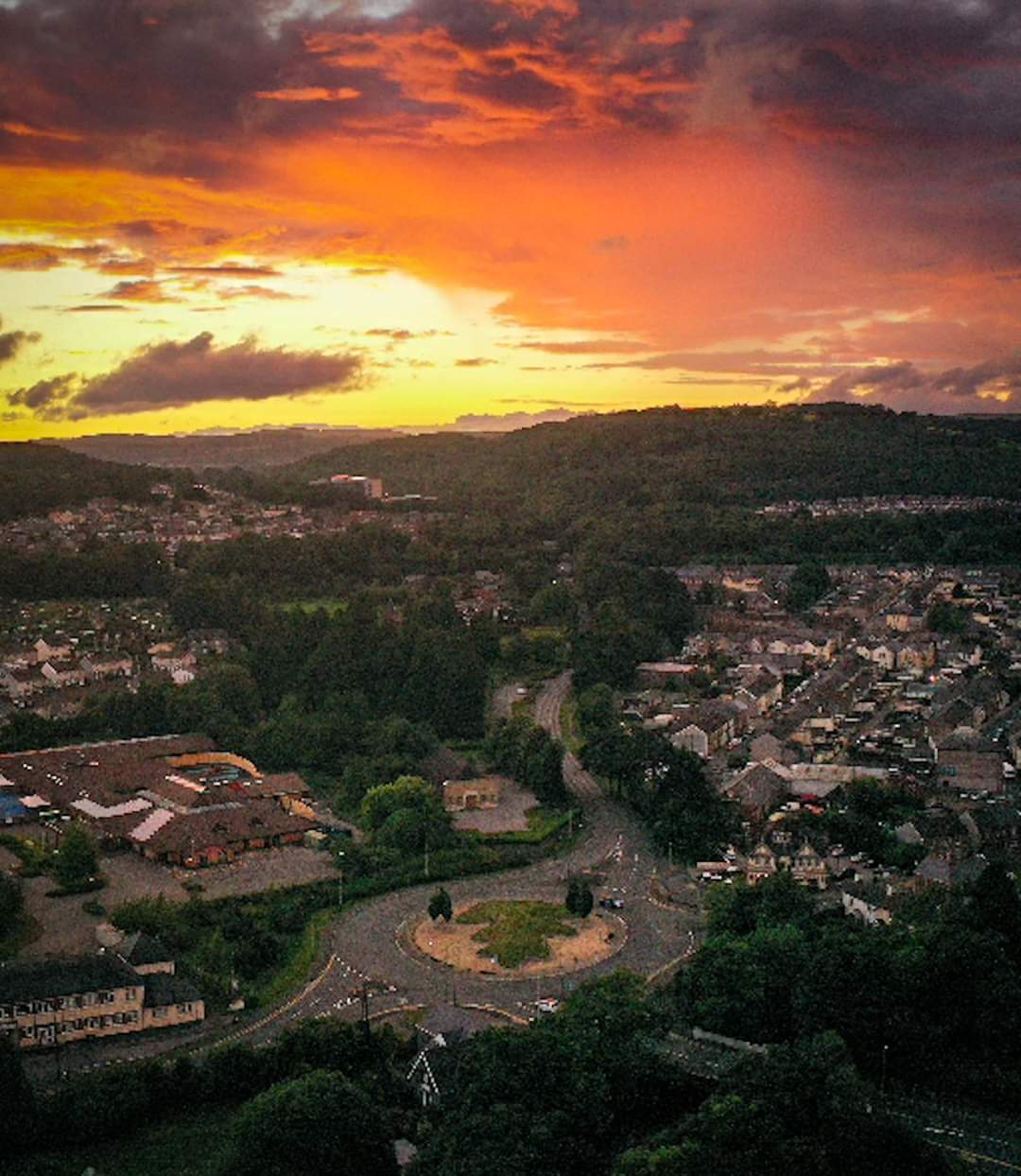 photo of aerial shot of Ystrad Mynach